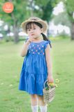  Đầm Baby Doll Bé Gái Tamiuy Cotton Đính Hoa ,Size 1-10 Tuổi ,Nhiều Màu 