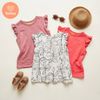 Áo Thun Bông Tay Bèo Dún Bé Gái Tamiuy Cotton Mềm Thoáng  Mặc Mát Size 10-40kg