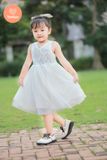  Tamiuy Đầm Dạ Hội Cao Cấp Màu Đỏ  Thân Đầm Trên Đính Cườm Và Hoa Ở Ngực Áo Size 8-12 