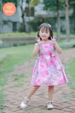  Đầm Xòe Vải Gấm Hoạ Tiết Bông Tamiuy Dành Cho Bé Gái (10-40kg) 