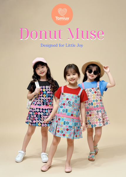  TAMIUY – Yếm Thiết Kế Bé Gái Donut Muse Phong Cách Năng Động 