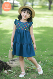  Đầm Baby Doll Bé Gái Tamiuy Cotton Đính Hoa ,Size 1-10 Tuổi ,Nhiều Màu 