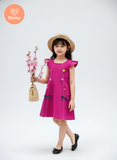  Đầm Linen Chạy Chỉ Nổi Thêu Hoa  Tamiuy Cao Cấp Xinh Xắn Đáng Yêu Ngây Thơ Dành Cho Bé Gái Từ 1-10 Tuổi 