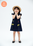  Đầm Linen Chạy Chỉ Nổi Thêu Hoa  Tamiuy Cao Cấp Xinh Xắn Đáng Yêu Ngây Thơ Dành Cho Bé Gái Từ 1-10 Tuổi 