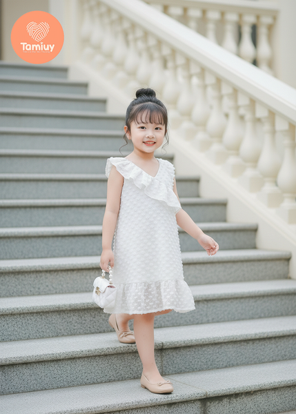  Đầm Sát Nách Tamiuy Bèo Lệch Vai Dành Cho Bé 10-38 kg 