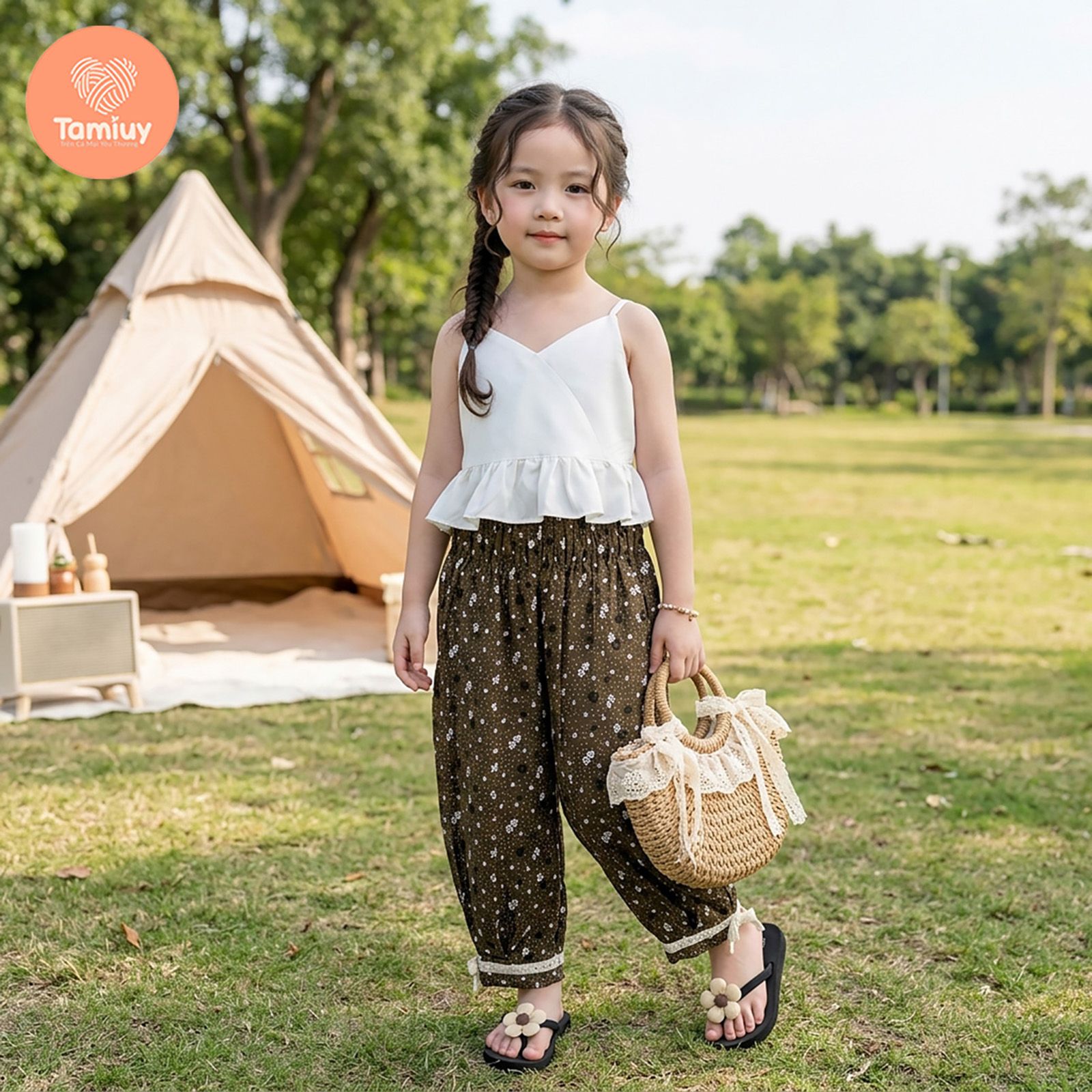  (BST HẠ NHIÊN ) Áo Kiểu Tamiuy Thiết Kế Mùa Hè Cho Bé ,Tùng Bèo Dáng Xòe Nhẹ 