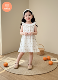  Đầm Thun  Sát Nách Tamiuy Bé Gái  Phối Bèo Cổ và Lai, Họa Tiết Dễ Thương 