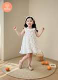  Đầm Thun  Sát Nách Tamiuy Bé Gái  Phối Bèo Cổ và Lai, Họa Tiết Dễ Thương 