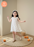  Đầm Thun  Sát Nách Tamiuy Bé Gái  Phối Bèo Cổ và Lai, Họa Tiết Dễ Thương 