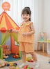  Bộ Caro Bé Gái Tamiuy Cam & Trắng Phối Hoa Tiết Vải Cotton Mềm Mịn Size 2-12 