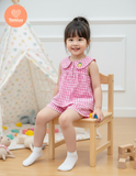 Bộ Caro Bé Gái Tamiuy Cam & Trắng Phối Hoa Tiết Vải Cotton Mềm Mịn Size 2-12 