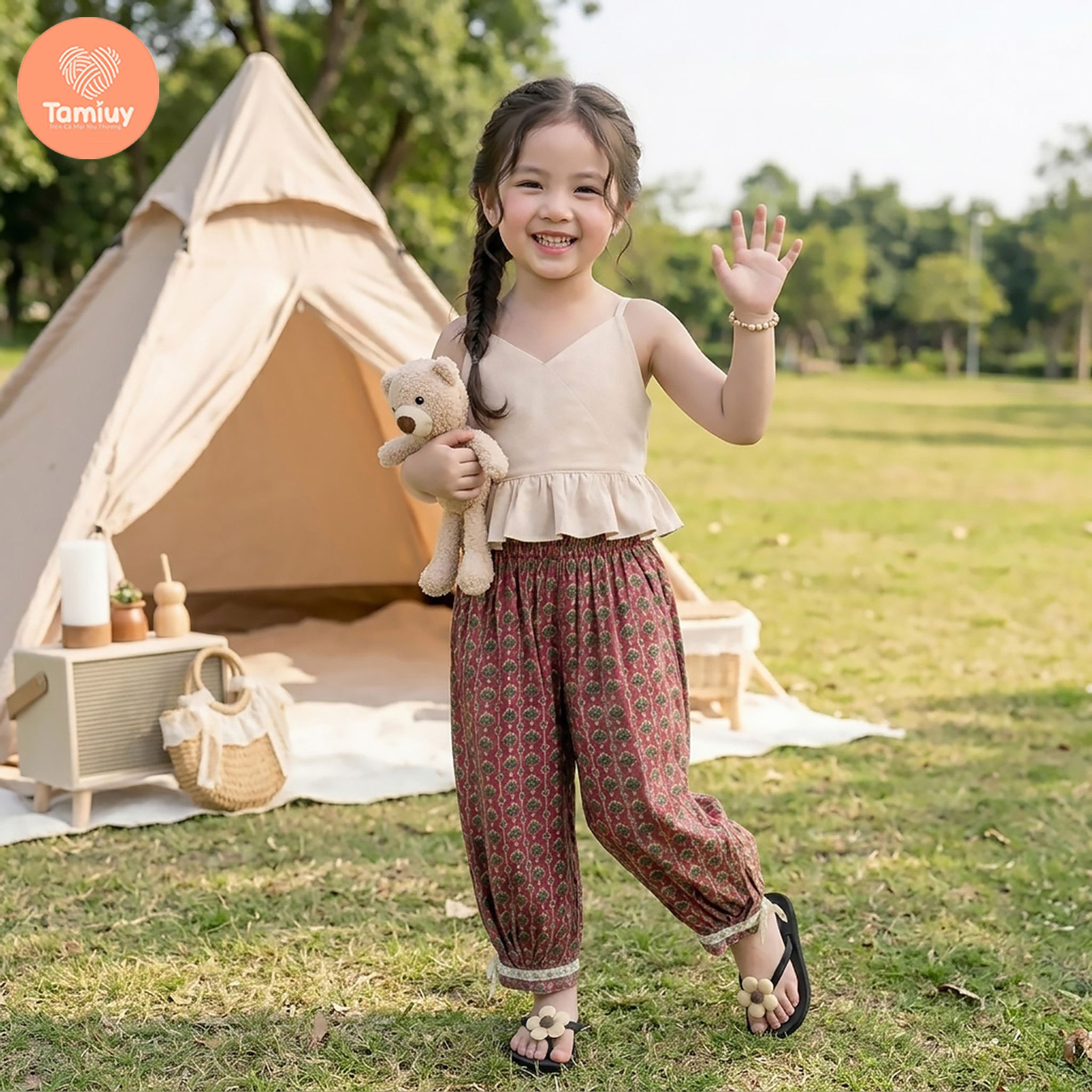  (BST HẠ NHIÊN ) Áo Kiểu Tamiuy Thiết Kế Mùa Hè Cho Bé ,Tùng Bèo Dáng Xòe Nhẹ 
