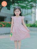  Đầm Xòe Bé Gái Tamiuy  Thêu Trụ Tay Cánh Tiên (Size 1-10 Tuổi) 