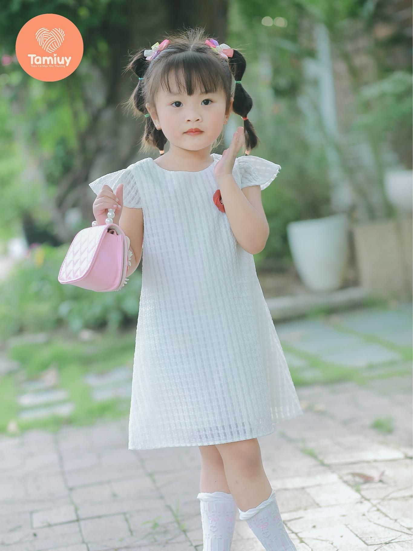  Đầm Chữ A Bé Gái Tamiuy Cotton Cánh  Tiên Đính Hoa Cân Nặng 10-38kg 
