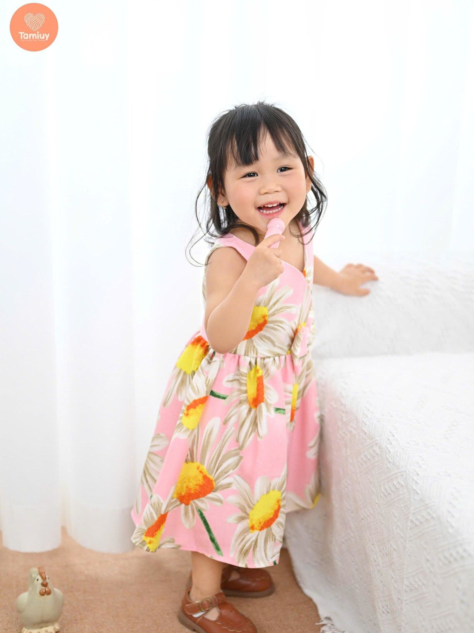  Đầm Xòe Công Chúa Tamiuy Hoạ Tiết Hoa Hướng Dương Dành Cho Bé Gái (1-10T) 
