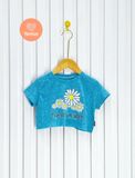  Áo Thun Croptop Bé Gái Hoa Hướng Dương, Chất Cotton Co Giãn (Size 1-10 Tuổi) 