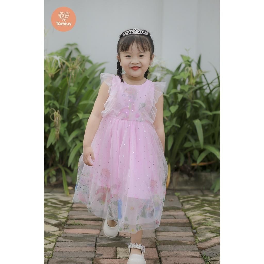  Tamiuy Đầm Dạ Hội Công Chúa Elsa Chất Liệu Cotton Voan Cao Cấp Dành Cho Bé Dự Tiệc Size Trung CHo Bé 40 kG 