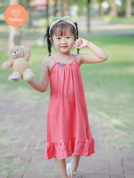 Đầm Yếm 2 Dây Bé Gái Tamiuy Chất Cotton Mềm Mịn Cho Bé từ 10-38 kg 