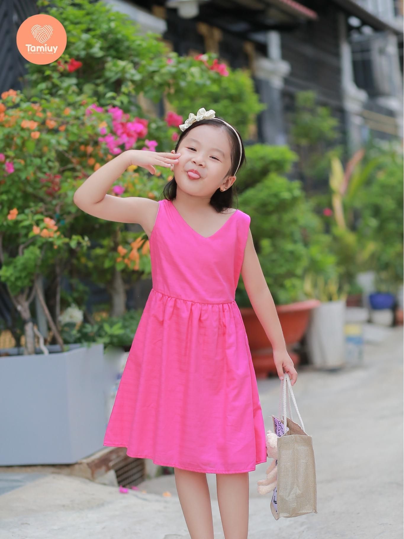  Đầm Cho Bé Gái Tamiuy Thiết Kế Xẻ  Tim Sau Cho Bé Từ 1-10  Tuổi 