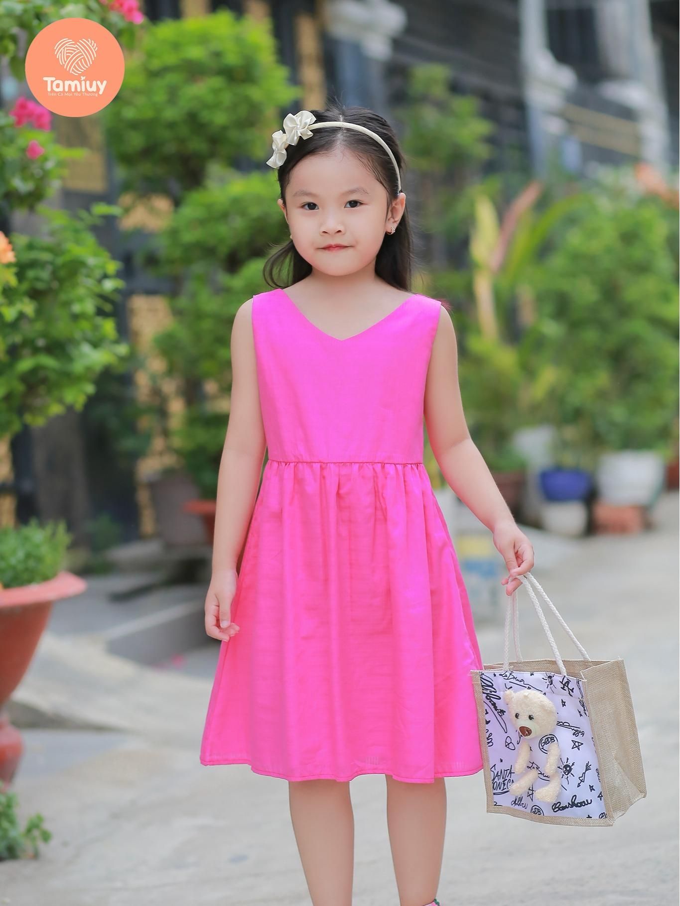  Đầm Cho Bé Gái Tamiuy Thiết Kế Xẻ  Tim Sau Cho Bé Từ 1-10  Tuổi 