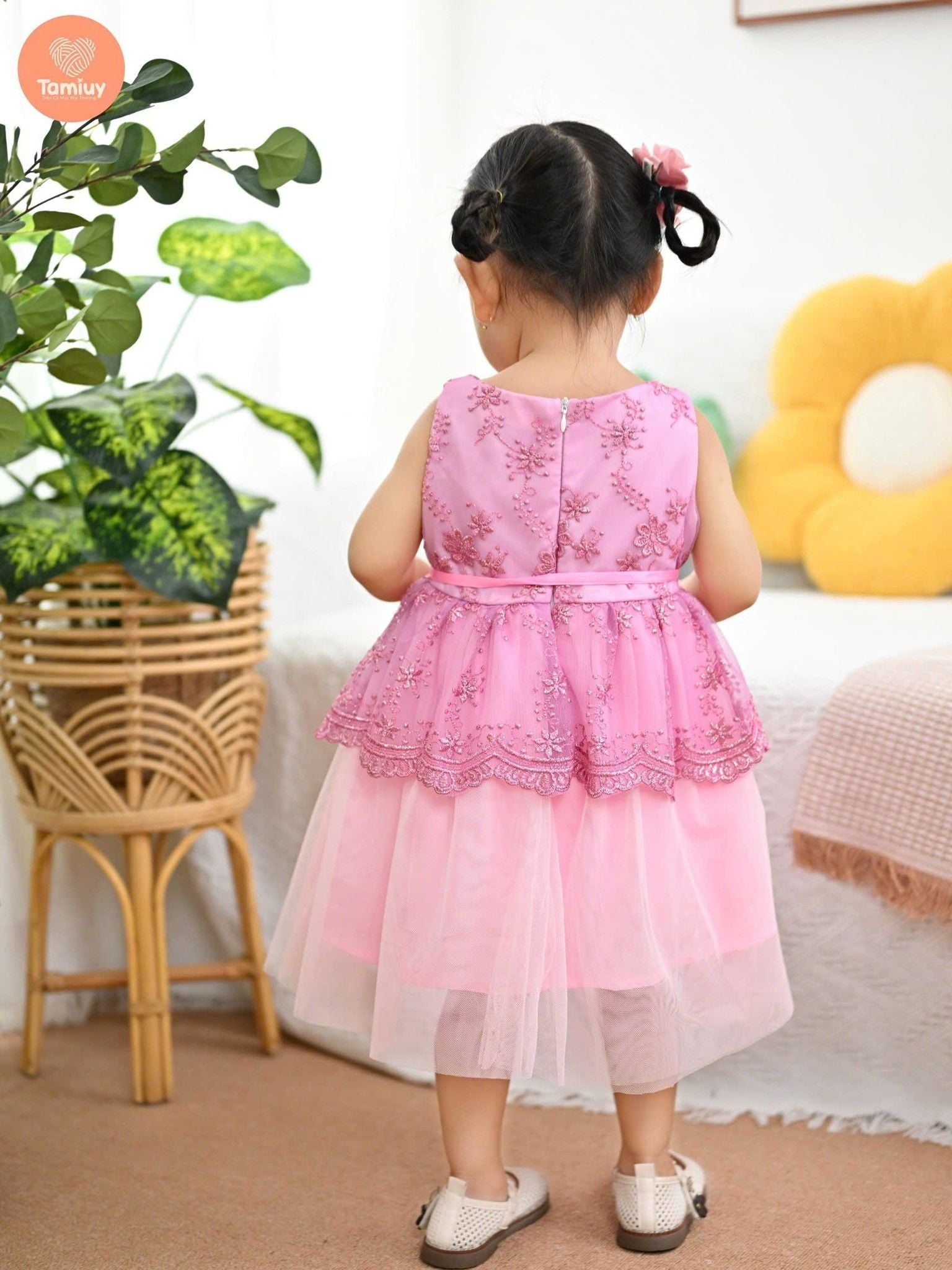  Đầm Công Chúa Màu Đỏ  Tamiuy   Đính Hoa Cao Cấp (1-10T) 