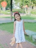  Đầm Xoè Tamiuy Cổ Yếm Vải Cotton  Mềm Mại Cho Bé Gái 1-10 Tuổi 