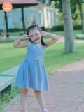  Đầm Thun Sọc Đối Xứng  Tamiuy Chất Cotton 4 Chiều Cho Bé Gái (1-10 T) 