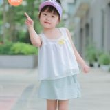  Set Bộ Áo Crotop Phối Với Quần Váy Thun Năng Động Cho Bé Từ 1-10 Tuổi 