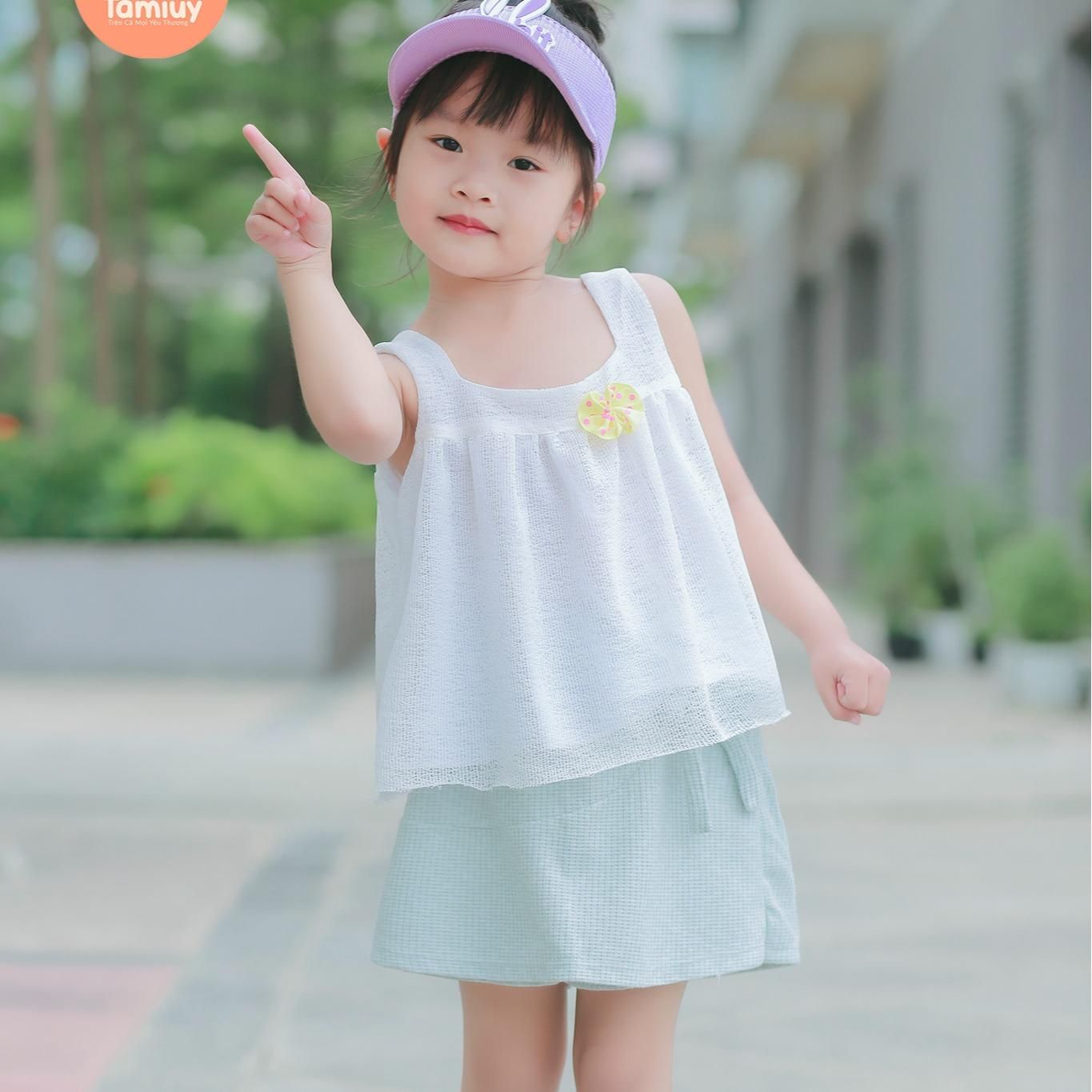  Set Bộ Áo Crotop Phối Với Quần Váy Thun Năng Động Cho Bé Từ 1-10 Tuổi 