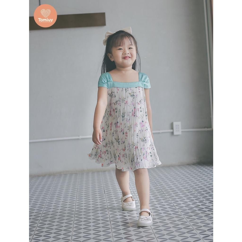  Đầm Bé Gái Tamiuy Voan Dập Ly, Họa Tiết Hoa Nhí Dễ Thương 