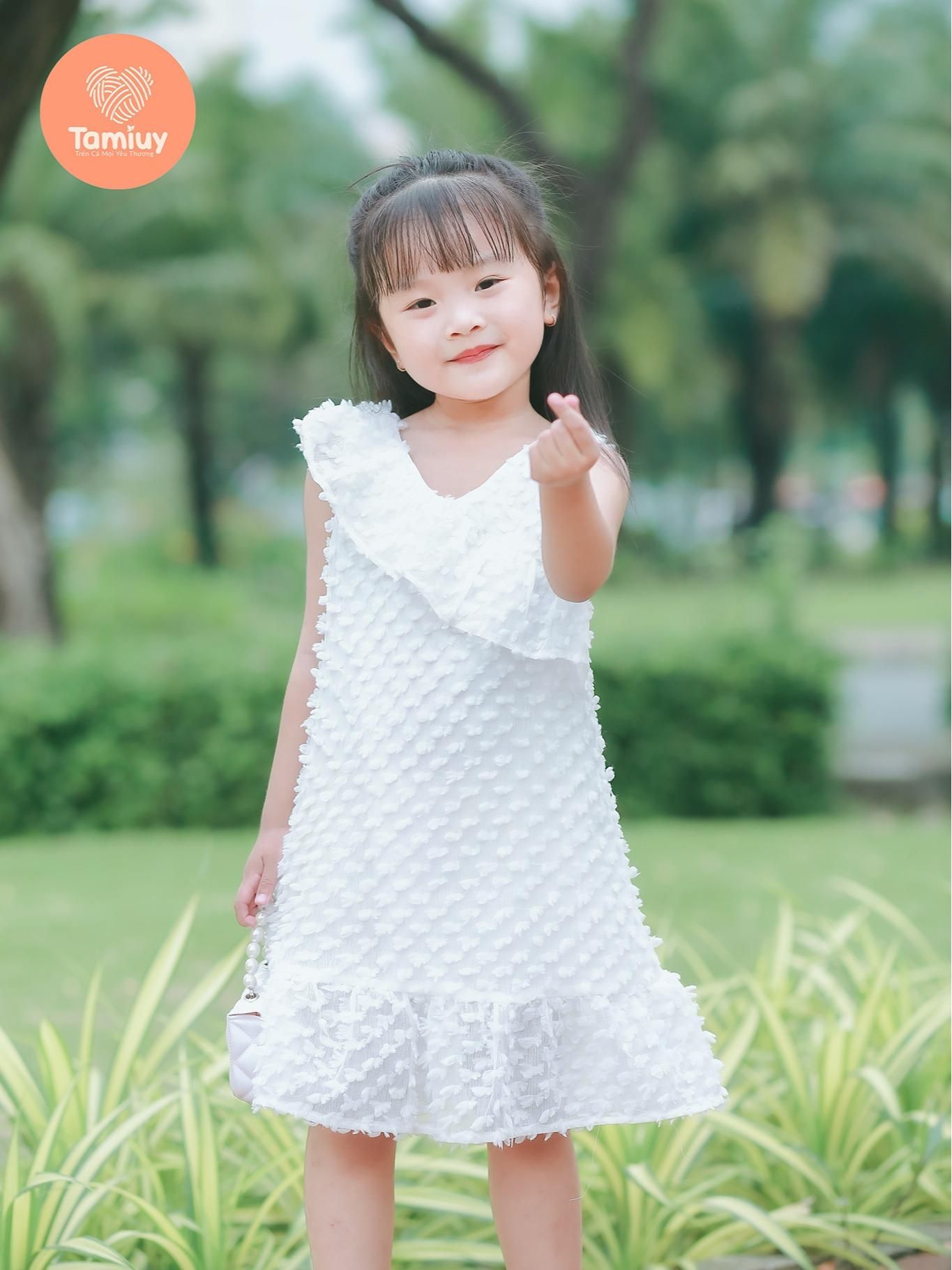 Đầm Sát Nách Tamiuy Bèo Lệch Vai Dành Cho Bé 10-38 kg 