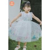  Tamiuy Đầm Dạ Hội Công Chúa Elsa Chất Liệu Cotton Voan Cao Cấp Dành Cho Bé Dự Tiệc Size Trung CHo Bé 40 kG 