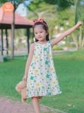  Đầm Xoè Sát Nách Cổ Yếm Hoa Nhí Tamiuy Cho Bé Gái 1-10 Tuổi 