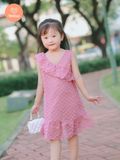  Đầm Sát Nách Tamiuy Bèo Lệch Vai Dành Cho Bé 10-38 kg 