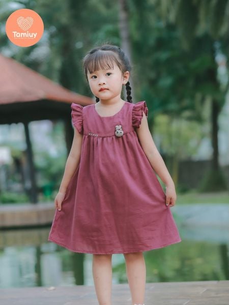  Set Đầm Bé Gái Tamiuy  Đính Thú, Phối Quần Đùi Phồng Phong Cách Hè (1-10T) 