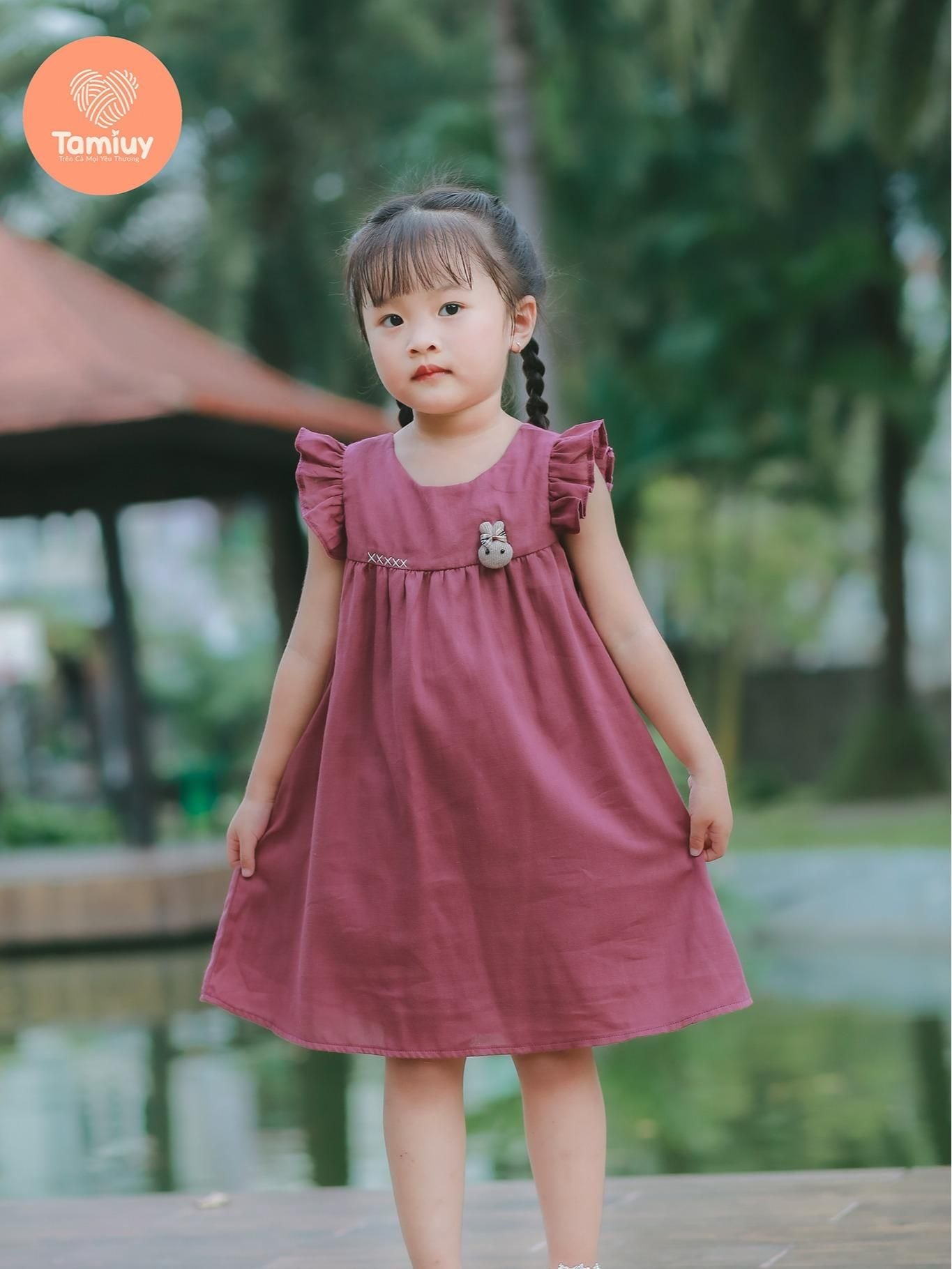  Set Đầm Bé Gái Tamiuy  Đính Thú, Phối Quần Đùi Phồng Phong Cách Hè (1-10T) 
