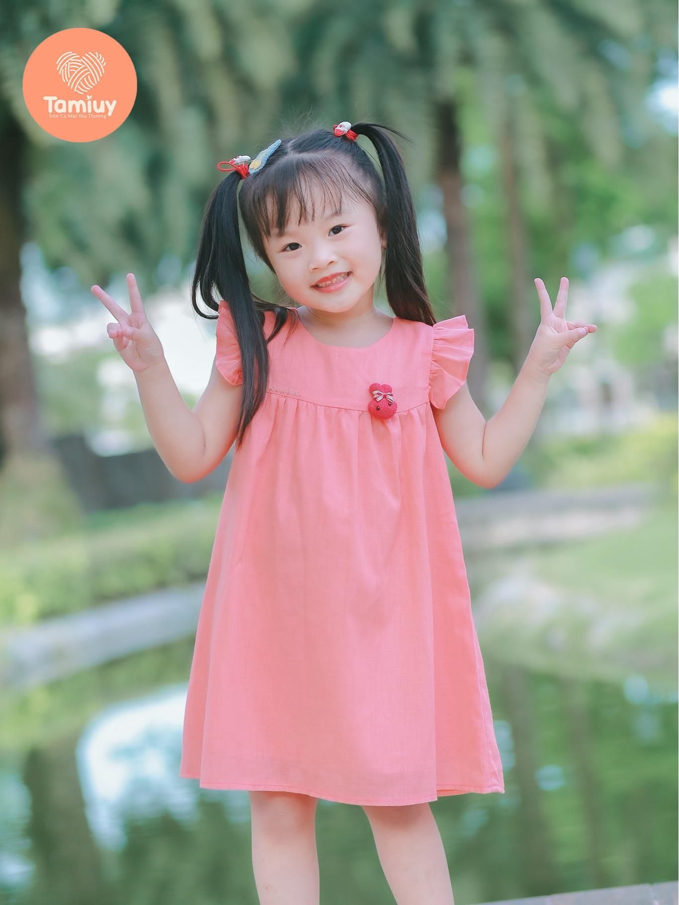  Set Đầm Bé Gái Tamiuy  Đính Thú, Phối Quần Đùi Phồng Phong Cách Hè (1-10T) 