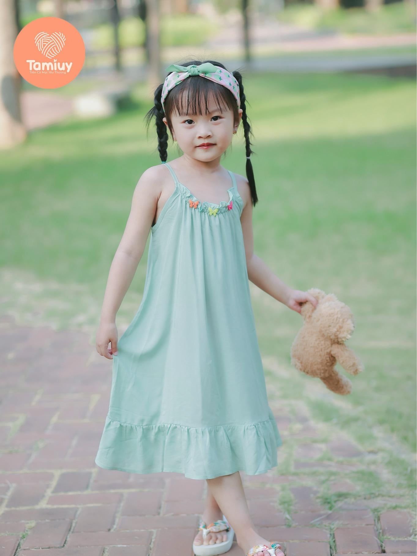  Đầm Yếm 2 Dây Bé Gái Tamiuy Chất Cotton Mềm Mịn Cho Bé từ 10-38 kg 