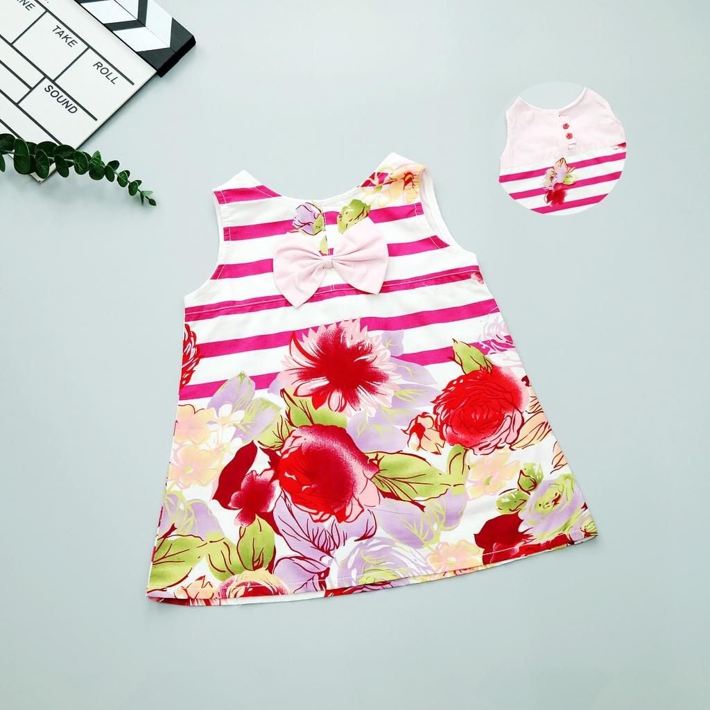  Váy Chữ A Bé Gái Tamiuy Cao Cấp Đính Nơ Họa Tiết Dễ Thương Chất Vải Cotton Mềm Mịn Nhiều Màu Tùy Chọn 