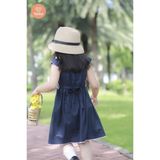 Đầm Bé Gái Tamiuy Cao Cấp Thiết Kế Tay Phồng Cánh Tiên Rode ở Cổ Và Eo Chất Liệu Linen Mềm Mại Size Trung 