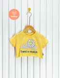  Áo Thun Croptop Bé Gái Hoa Hướng Dương, Chất Cotton Co Giãn (Size 1-10 Tuổi) 