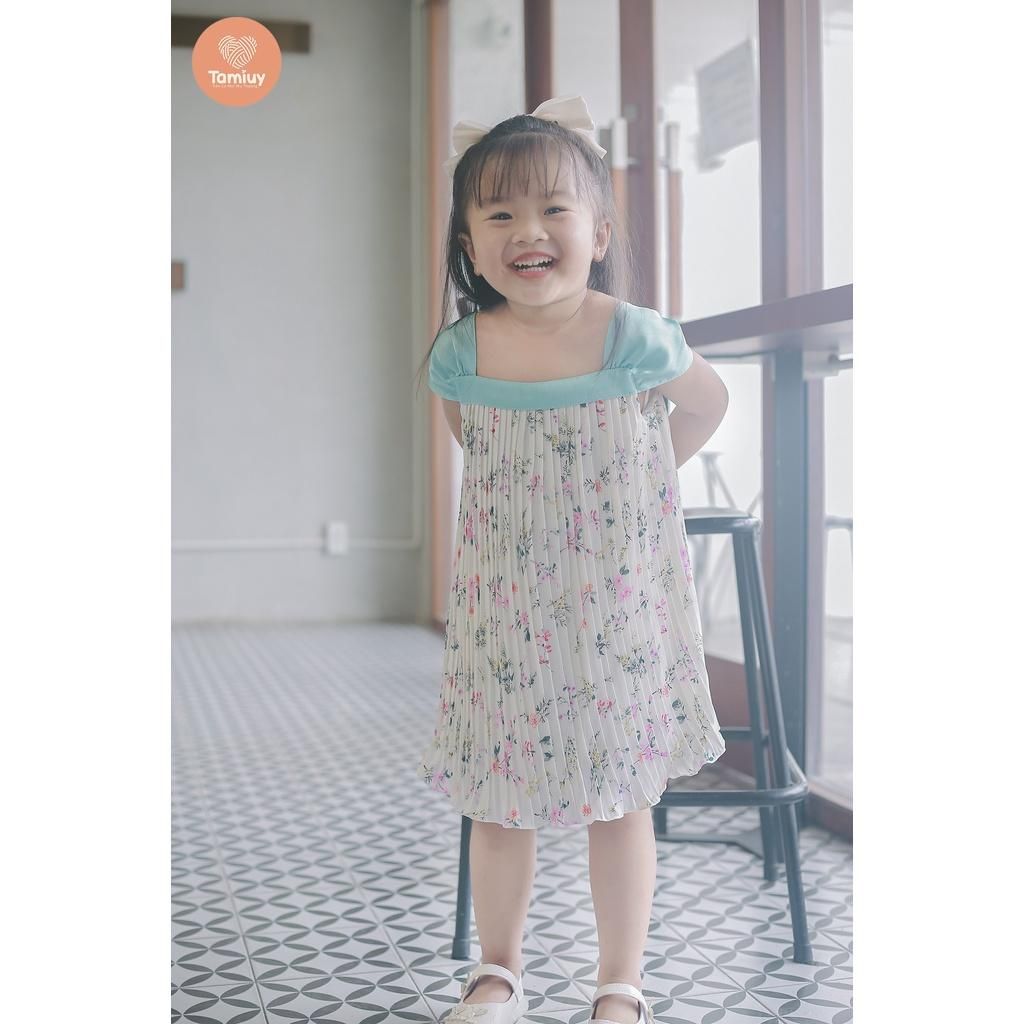  Đầm Bé Gái Tamiuy Voan Dập Ly, Họa Tiết Hoa Nhí Dễ Thương 