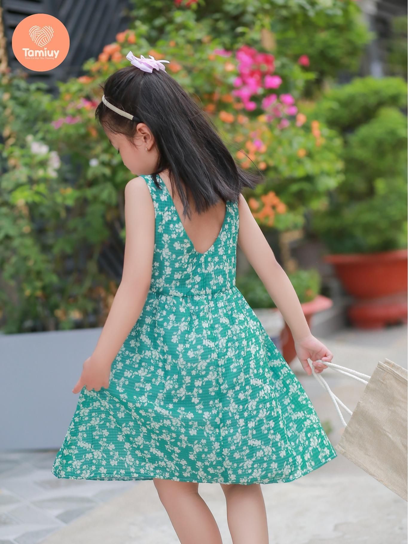  Đầm Cho Bé Gái Tamiuy Thiết Kế Xẻ  Tim Sau Cho Bé Từ 1-10  Tuổi 