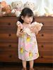  Tamiuy Đầm Yếm Cổ Thun Họa Tiết Hoa Hướng Dương Cho Bé Gái Từ 1-10 Tuổi Chất Liệu Linen Mềm Mịn 