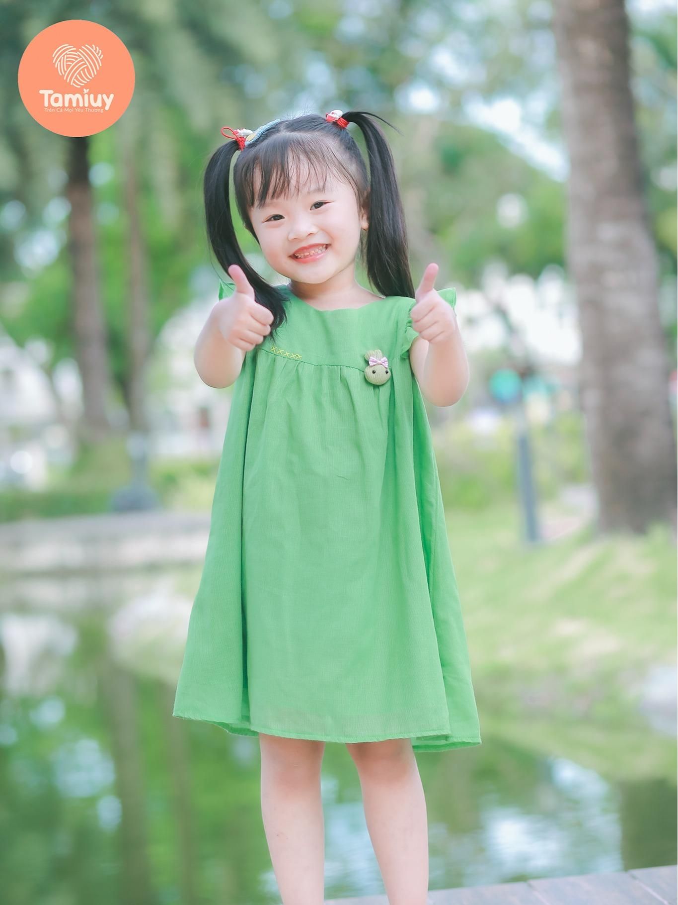  Set Đầm Bé Gái Tamiuy  Đính Thú, Phối Quần Đùi Phồng Phong Cách Hè (1-10T) 