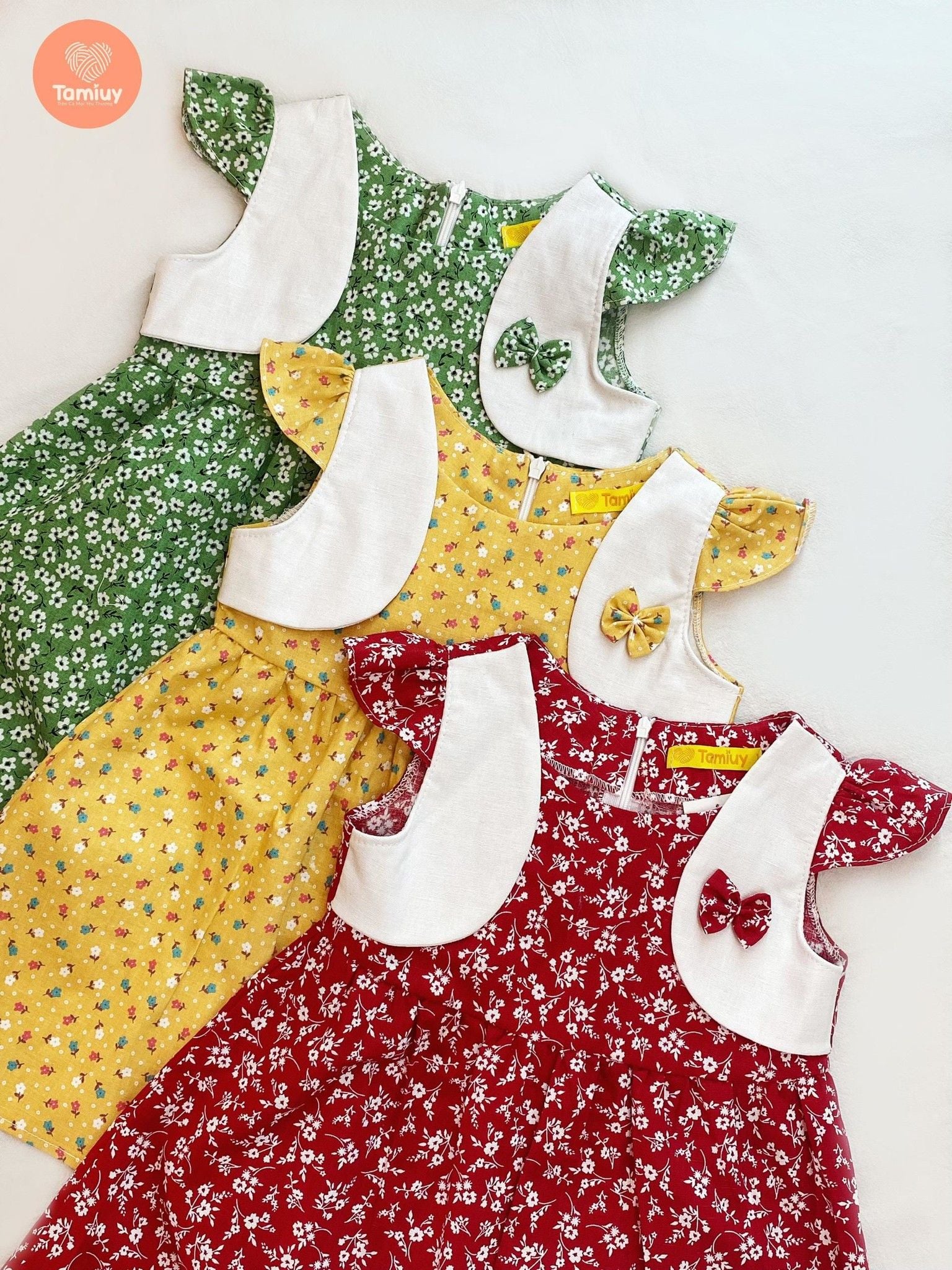  Đầm Bé Gái Tamiuy Cao Cấp  Thiết Kế Giả Áo Khoác, Chất Cotton Mềm (1-10T) 