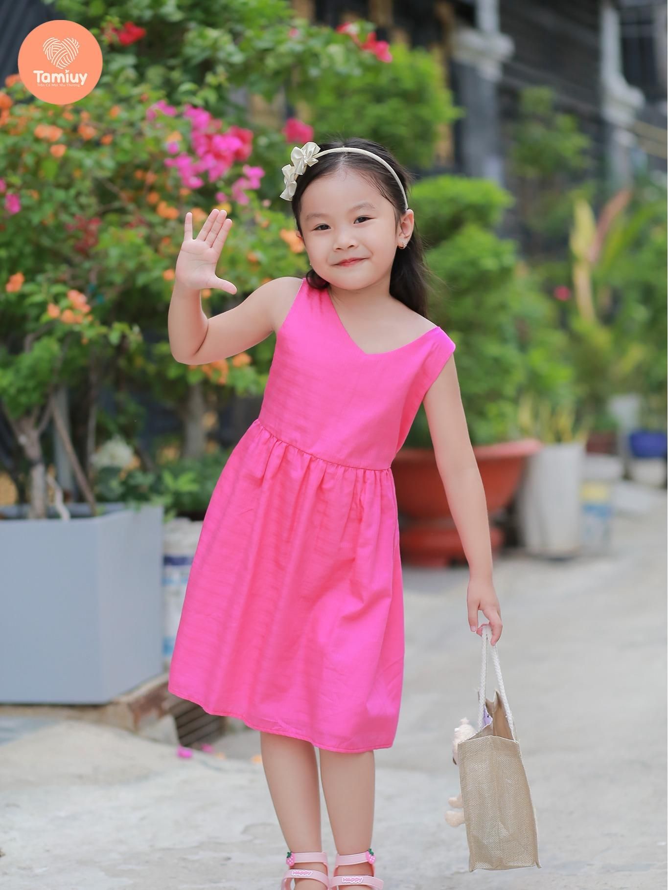  Đầm Cho Bé Gái Tamiuy Thiết Kế Xẻ  Tim Sau Cho Bé Từ 1-10  Tuổi 