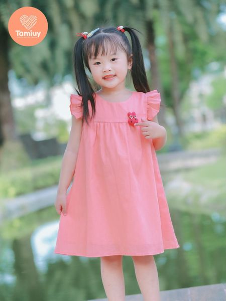  Set Đầm Bé Gái Tamiuy  Đính Thú, Phối Quần Đùi Phồng Phong Cách Hè (1-10T) 