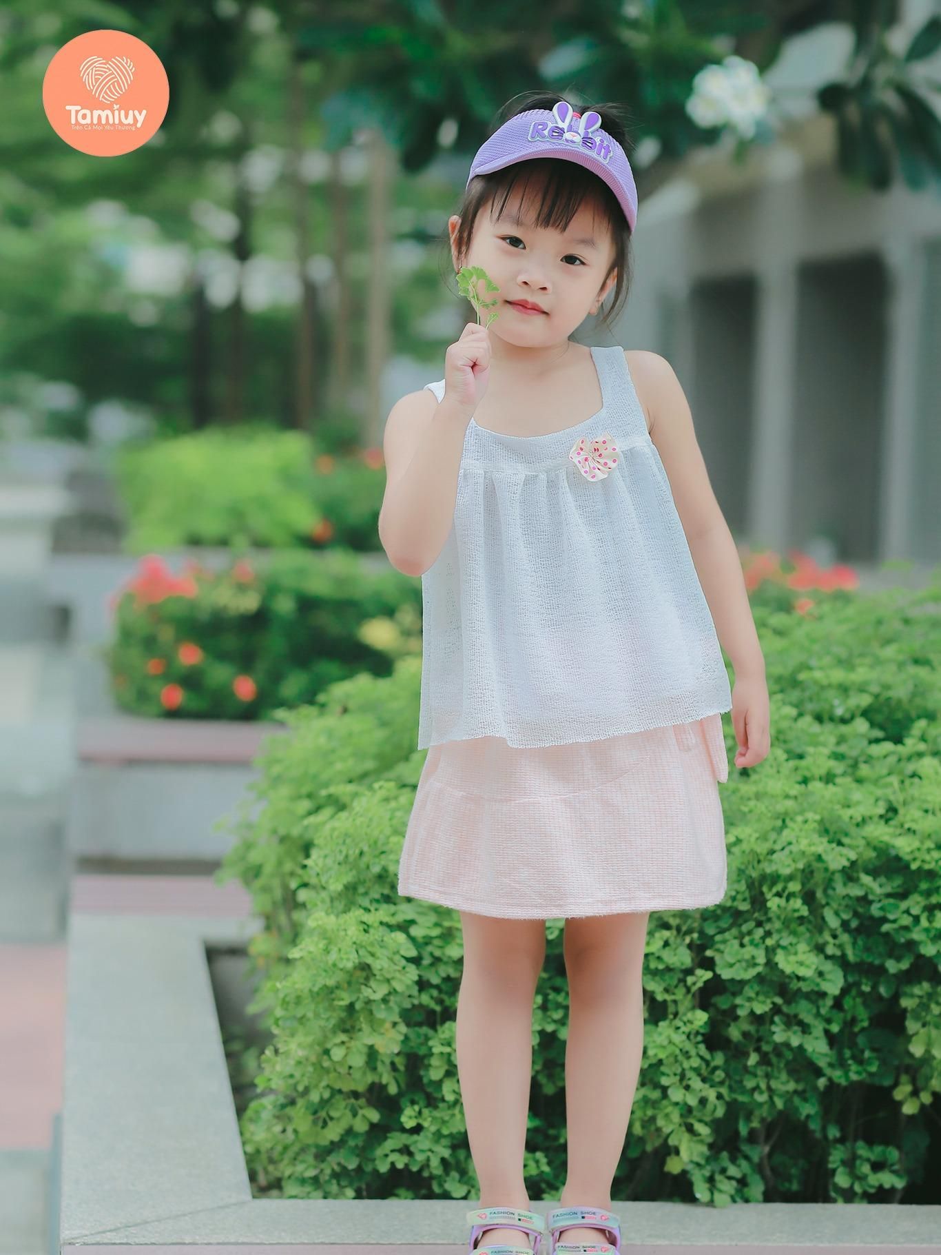  Set Bộ Áo Crotop Phối Với Quần Váy Thun Năng Động Cho Bé Từ 1-10 Tuổi 