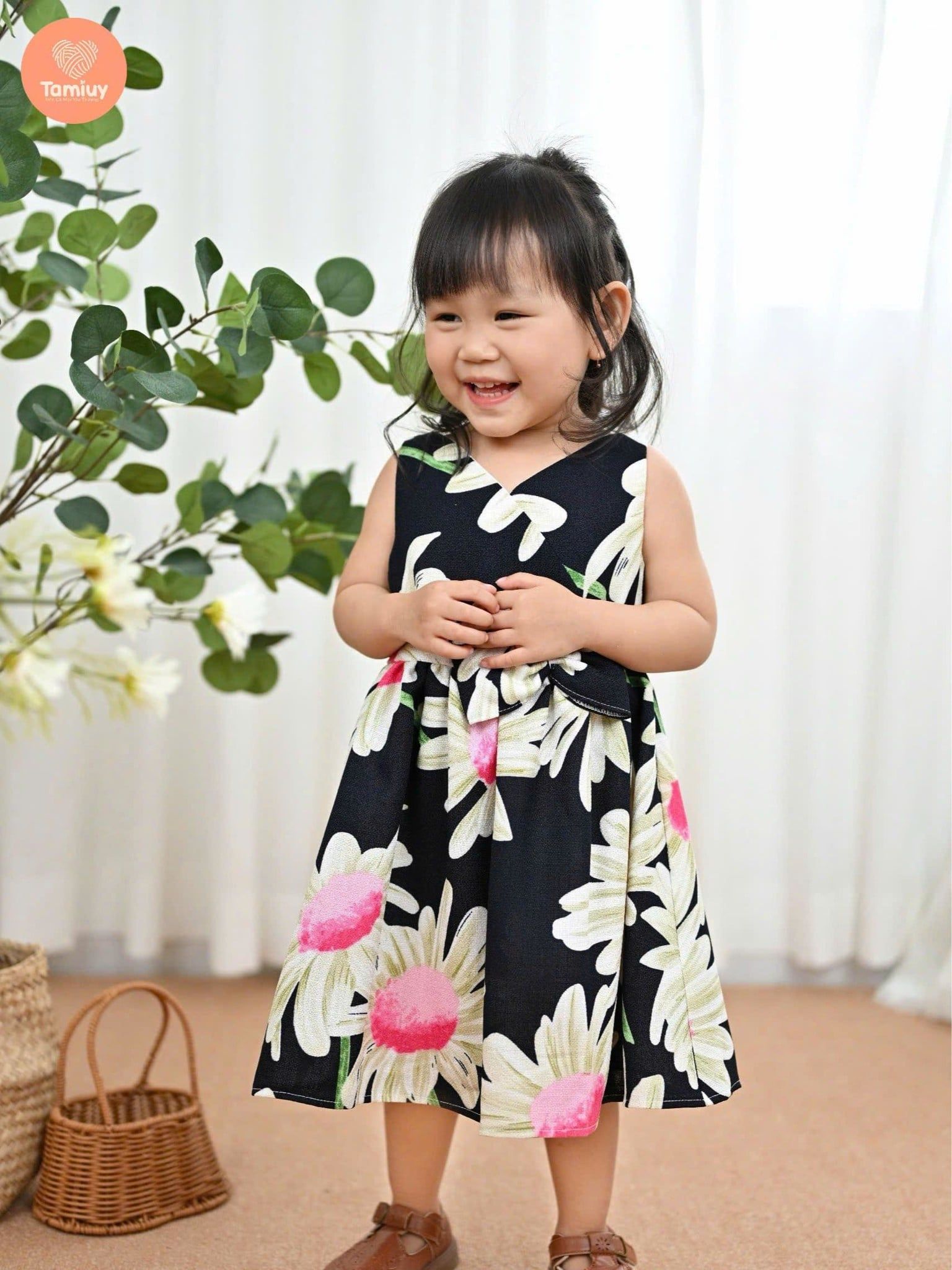  Đầm Xòe Công Chúa Tamiuy Hoạ Tiết Hoa Hướng Dương Dành Cho Bé Gái (1-10T) 